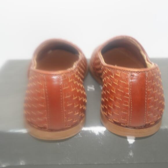 NEW Nisolo Alejandro Woven Slip On Leather Shoes Men's 8.5 Brandy Brown - Picture 5 of 12